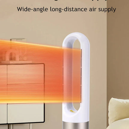 Ventilatore a torre elettrico senza lama con riscaldatore per condizionatore d'aria in piedi con raffreddamento ad aria fredda e calda con telecomando timer