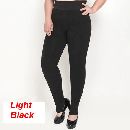 Plus Size 2XL 3XL 5XL Thick Leggings for Winter Super Stretchy Good Elastic 700g Very Warm  Fleece Leggin ouc688 PlatiNum