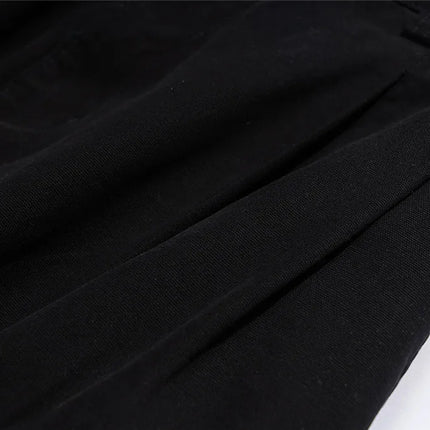 Multi-Pocket Cargo Pants Mens Safari Style Solid Color Pleated Loose Straight-leg Pants Elastic Waist Casual Trousers Men