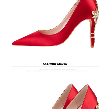 Moda mujer tacones altos bajos de aguja boda/fiesta zapatos de salón de señora primavera/otoño calzado femenino clásico calzado de mujer