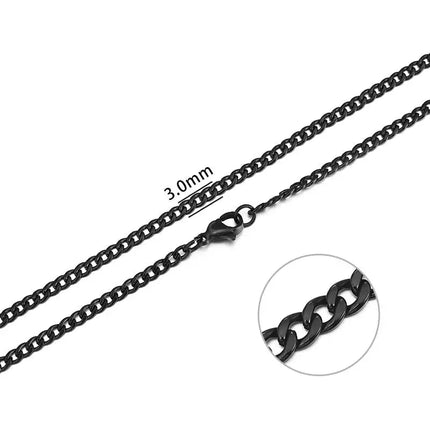 Jiayiqi 2mm-7mm Rope Chain Necklace Stainless Steel Never Fade Waterproof Choker Men Women Jewelry Silver Color Chains Gift PlatiNum