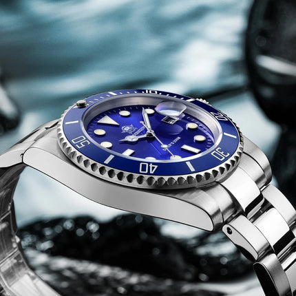 ADDIESDIVE Classic Men's Business and Leisure Quartz Watch 200m Waterproof 316L Stainless Steel Sports Night Light Diving Watch