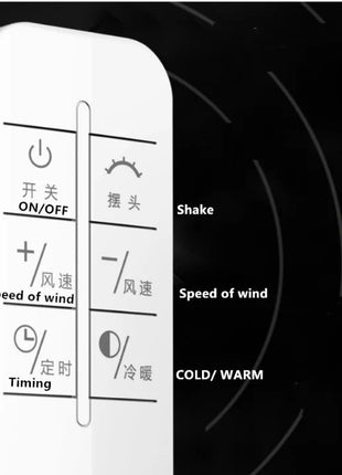 Ventilatore Freddo e Caldo con Telecomando, Senza Pale, 220V, Ultra-silenzioso, Purificatore d'Aria, Alta Qualità, Programmabile 1-9 Ore