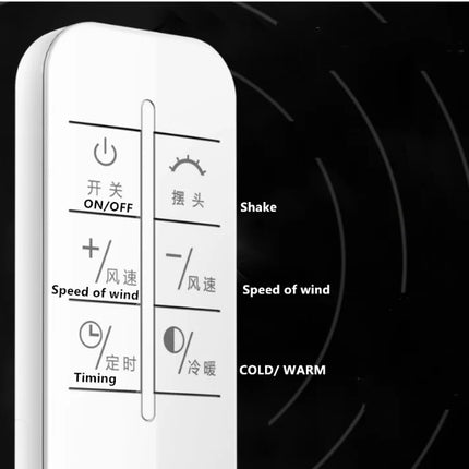 Ventilatore Freddo e Caldo con Telecomando, Senza Pale, 220V, Ultra-silenzioso, Purificatore d'Aria, Alta Qualità, Programmabile 1-9 Ore
