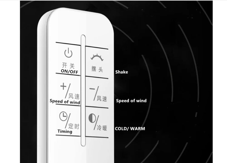 Ventilatore Freddo e Caldo con Telecomando, Senza Pale, 220V, Ultra-silenzioso, Purificatore d'Aria, Alta Qualità, Programmabile 1-9 Ore