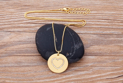 Nidin moda di lusso con zirconi cubici ciondolo a forma di cuore da donna placcato in oro collana a catena di alta qualità regalo per feste di gioielli scintillanti