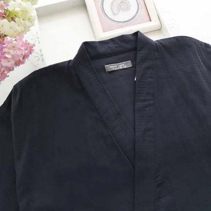 Pantaloni cardigan kimono stile giapponese 2 pezzi Set indumenti da notte da uomo accappatoio in cotone comodo abito da casa vestaglia indumenti da notte casual quotidiano