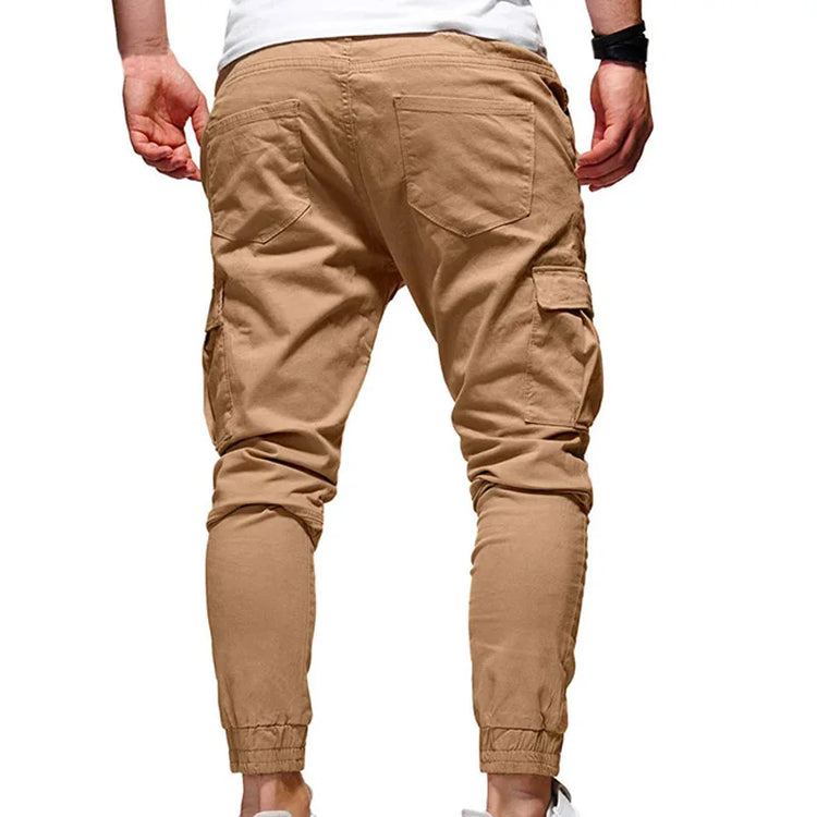 Men's Pants Multi-Pockets Joggers Men Sweatpants 2025 New Casual Solid Cargo Pants Men Oversize Streetwear Pants Men Trousers