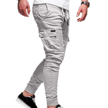 Men's Pants Multi-Pockets Joggers Men Sweatpants 2025 New Casual Solid Cargo Pants Men Oversize Streetwear Pants Men Trousers