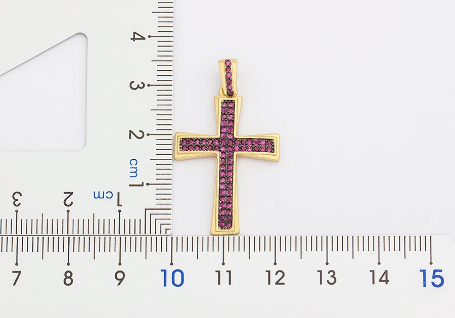 AIBEF Nuova Croce Blu/Viola/Verde Collana di Cristallo Rame Zircone Cubico Collana Girocollo 4 Colori Religione Gioielli Regalo Per La Festa