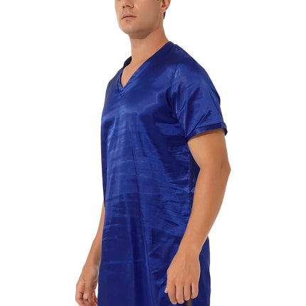 Donna uomo pigiama in raso di seta pigiameria maniche corte camicia da notte Kimono accappatoio abito da notte accappatoio camicia da notte estiva Homewear