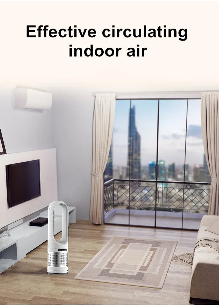Ventilatore da 46 pollici Ventilatore da pavimento intelligente con vento caldo e freddo Ventilatore da pavimento per la casa Ventilatore di raffreddamento con circolatore d'aria con telecomando silenzioso