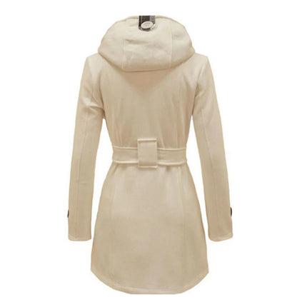 Fashion Woolen Coat Women Warm Fleece Jacket With Belts Double Breasted Solid Casual Jacket 2022 Winter Vintage Slim Ladies Coat