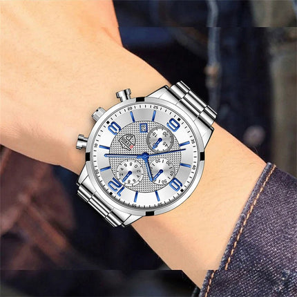 Orologi da uomo alla moda Orologio da polso al quarzo di lusso Calendario da uomo Business Casual Orologio in pelle Orologio luminoso platinumshop