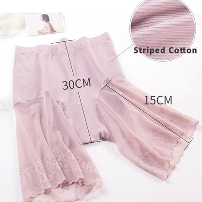 Plus Size Safety Short Pants Women Summer Seamless Under Skirt Pants Anti Chafing Boxers Female Sexy Lace Boyshorts Women