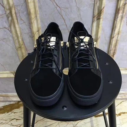 Brand Chentel Flock Leather Spring Men Casual Shoes Party Shoes Men Flats Sneakers Zipper Lace-Up Unisex High Quality Male Black