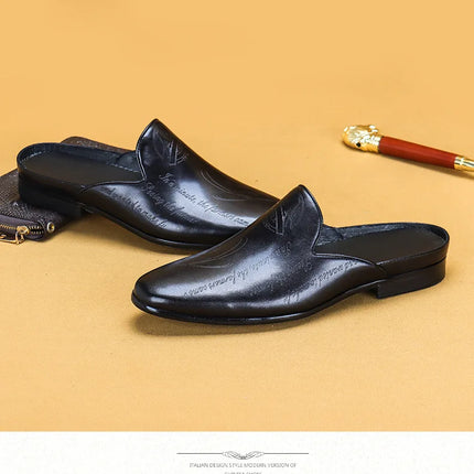 Pantofole da uomo di lusso italiane Mocassini in vera pelle Mocassini da uomo Casual Scarpe da uomo antiscivolo Moda estiva Mezze scarpe da uomo
