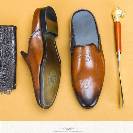 Pantofole da uomo di lusso italiane Mocassini in vera pelle Mocassini da uomo Casual Scarpe da uomo antiscivolo Moda estiva Mezze scarpe da uomo
