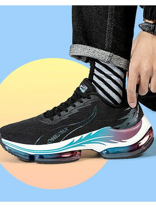 Scarpe da corsa da uomo ONEMIX rimbalzo ammortizzante scarpe sportive da corsa all'aperto traspiranti scarpe da ginnastica da uomo con aumento dell'altezza 6-7cm PlatiNum