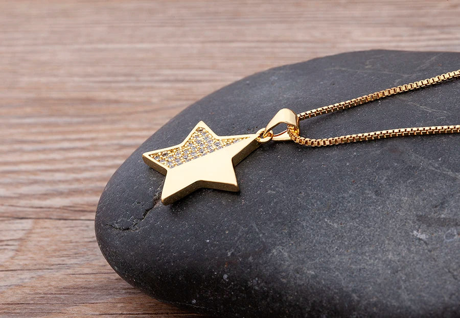 Nidin moda di lusso con zirconi cubici ciondolo a forma di cuore da donna placcato in oro collana a catena di alta qualità regalo per feste di gioielli scintillanti