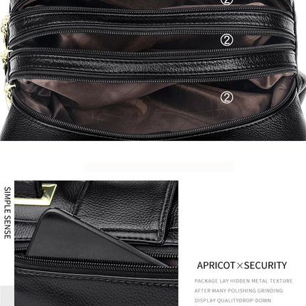 Women Multi-layers Top-handle Bag Quality Leather Handbags Purses Female Luxury Designer Large Capacity Boston Ladies Sac A Main PlatiNum