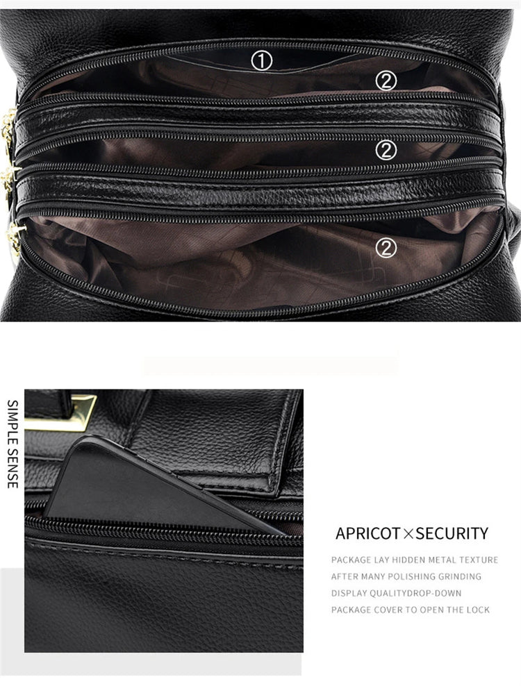 Women Multi-layers Top-handle Bag Quality Leather Handbags Purses Female Luxury Designer Large Capacity Boston Ladies Sac A Main PlatiNum