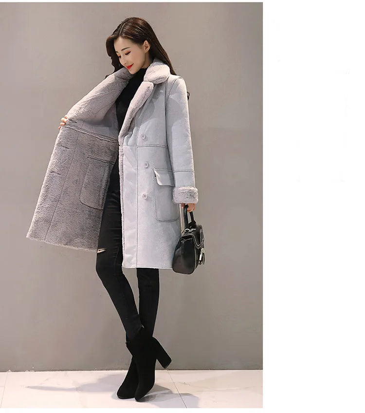 Winter Fashion New High Quality Rabbit Fur Coat Velvet Fur Coat Long Fur Coat Female Loose Thick Warm Mink Fur Teddy Coat