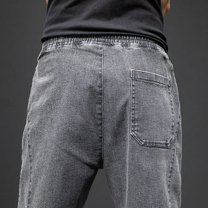 Spring Summer Black Blue Cargo Jeans Men Streetwear Denim Jogger Pants Men Baggy Harem Jean Trousers Plus Size PlatiNum