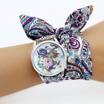 Shsby Nuovo orologio da polso in stoffa da donna Orologio da donna alla moda Orologio al quarzo argento di alta qualità Orologio da ragazza dolce Orologio in tessuto platinumshop