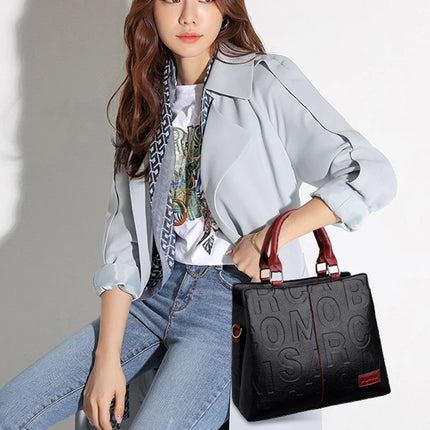 PU Leather Casual Crossbody Bags for Women Ladies Luxury Designer Tote Handbag Female Large Capacity Travel Shoulder Bag Sac PlatiNum