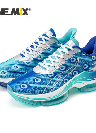 Scarpe da corsa da uomo ONEMIX rimbalzo ammortizzante scarpe sportive da corsa all'aperto traspiranti scarpe da ginnastica da uomo con aumento dell'altezza 6-7cm PlatiNum