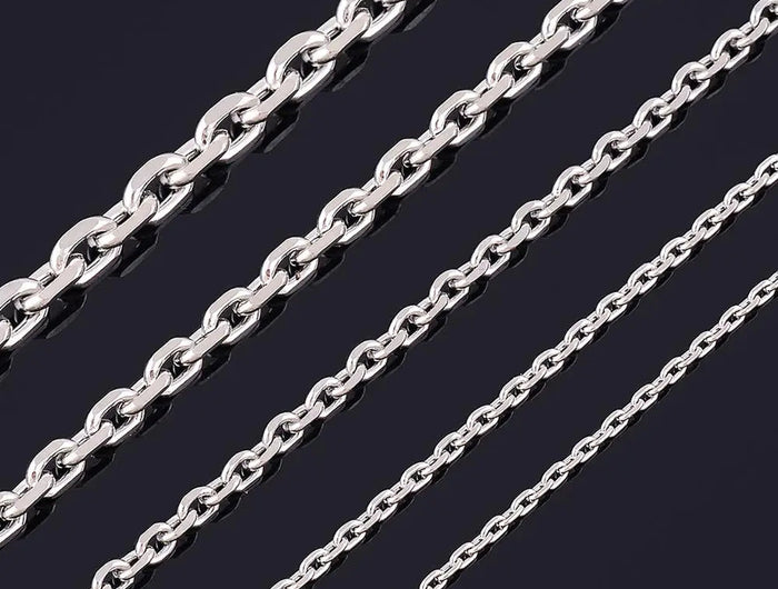 1.6/2/2.4/3/4/5mm WIde Men and Women Link Chain Rolo Fashion Tone Stainless Steel Oval Necklace High Quality Choker Jewelry Gift PlatiNum