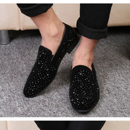 Scarpe formali da uomo strass scarpe eleganti da uomo Sepatu Slip On Pria mocassini da uomo scarpe da sposa Moda Italiana De Hombre Bona Zapatos