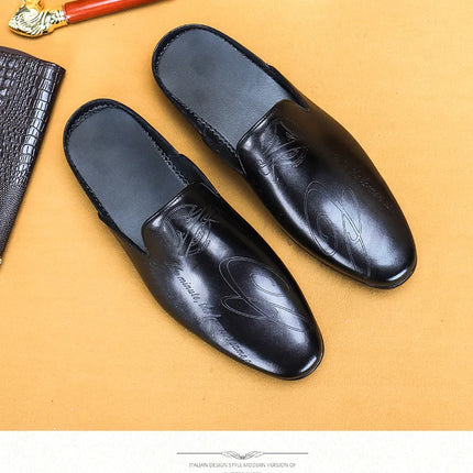 Pantofole da uomo di lusso italiane Mocassini in vera pelle Mocassini da uomo Casual Scarpe da uomo antiscivolo Moda estiva Mezze scarpe da uomo