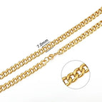 7mm Gold Curb / 55cm