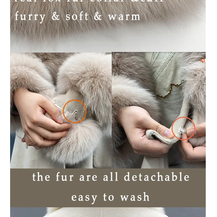 2022 New Arrival Women Wool Coat With Real Fox Fur Collar Cuff Slim Fit Elegant Belted Cashmere Long Coat Ladies Winter Coats