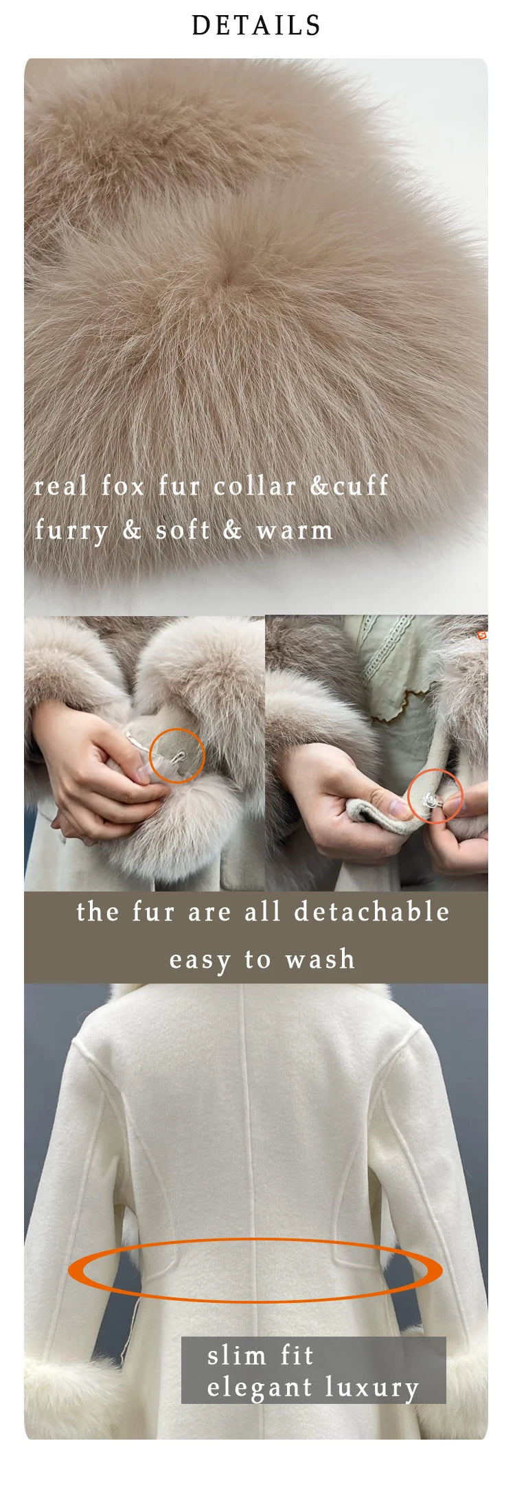 2022 New Arrival Women Wool Coat With Real Fox Fur Collar Cuff Slim Fit Elegant Belted Cashmere Long Coat Ladies Winter Coats