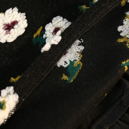 Three Dimensional Flower Skirts Women Winter High Waist Woolen Thickened Long Skirt Female Autumn New PlatiNum
