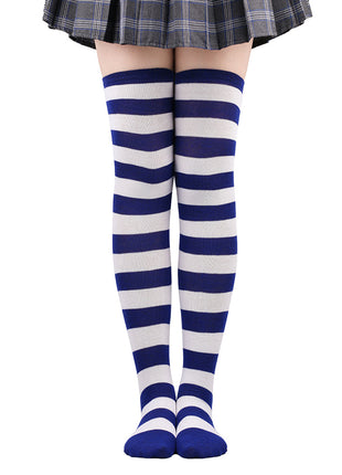Calze autoreggenti a righe da donna Calze da donna nere bianche rosa lunghe sopra sopra il ginocchio femboy Cosplay Lolita Harajuku Y2k