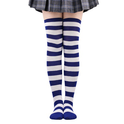 Calze autoreggenti a righe da donna Calze da donna nere bianche rosa lunghe sopra sopra il ginocchio femboy Cosplay Lolita Harajuku Y2k