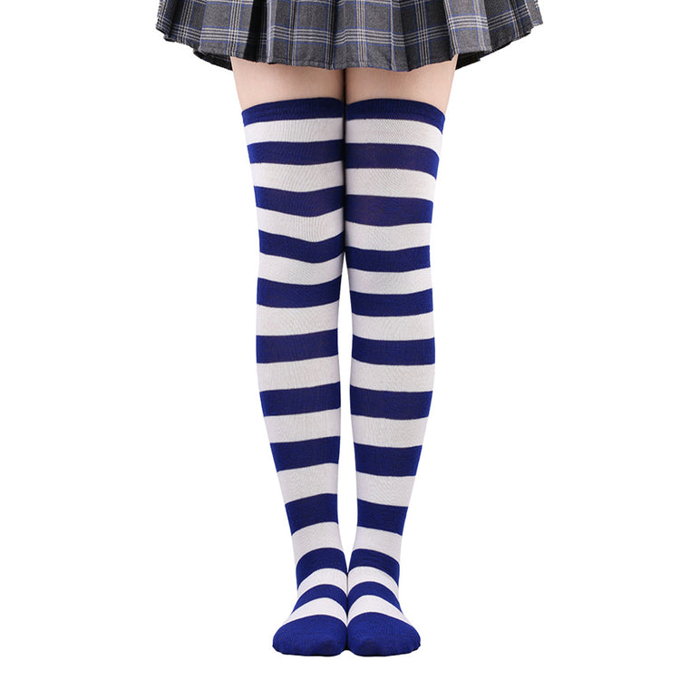 Calze autoreggenti a righe da donna Calze da donna nere bianche rosa lunghe sopra sopra il ginocchio femboy Cosplay Lolita Harajuku Y2k