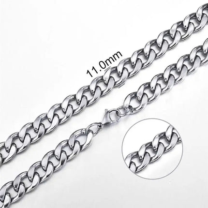 Jiayiqi 2mm-7mm Rope Chain Necklace Stainless Steel Never Fade Waterproof Choker Men Women Jewelry Silver Color Chains Gift PlatiNum