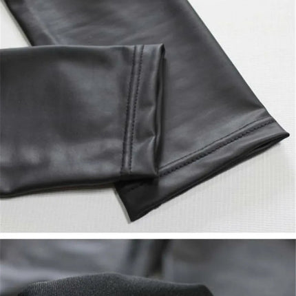 Trendy New Oversized WOMEN'S Leggings, High Waisted Tight and Sexy PU Leather Pants, Colorful Yoga Pants for Women PlatiNum