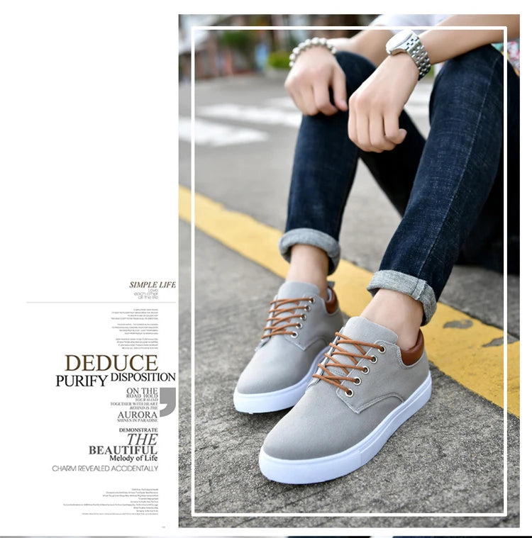 Fashion Canvas Men's Sneakers Black Lace Up Sping Shoes 2024 Classic Casual Vulcanized Shoes Size 46 47 Mens Spring Sport Shoes