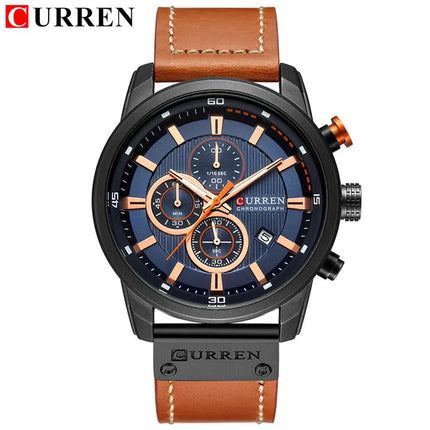 CURREN orologio da uomo in pelle orologi sportivi da uomo esercito militare orologio da polso al quarzo cronografo orologio maschile Relogio Masculino platinumshop