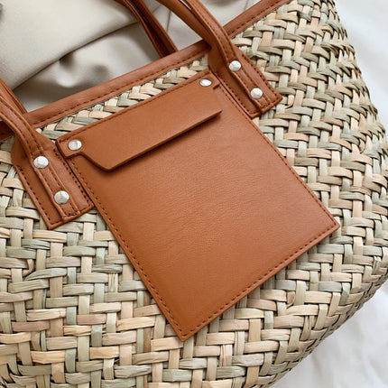Borse estive in paglia da donna di alta qualità Borse a tracolla da donna alla moda Borsa da spiaggia tote femminile di grande capacità di design