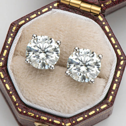 IOGOU 3mm/4mm/5mm/6.5mm/8mm/9mm/10mm/11mm Certificato D VVS1 Moissanite Orecchini con perno 925 Orecchini in argento per le donne Uomini Gioielli platinumshop