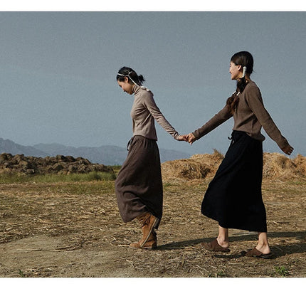 25 New arrivals women's 100% wool skirts, women's autumn and winter long loose and comfortable knit bottoming cashmere skirts, PlatiNum