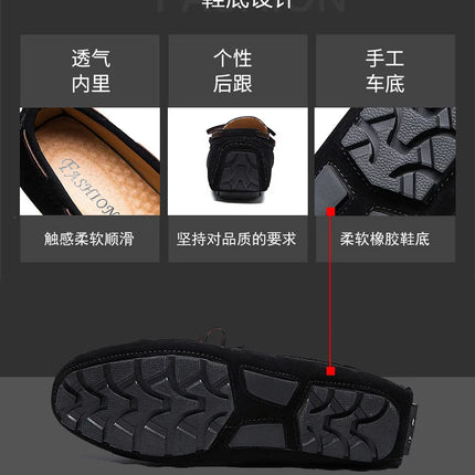 2025 Mocassino da uomo Grigio Marrone Nero Mocassini Scarpe da uomo in pelle Designer di lusso Marchio Moda Sneakers Appartamenti Slip on Leggero