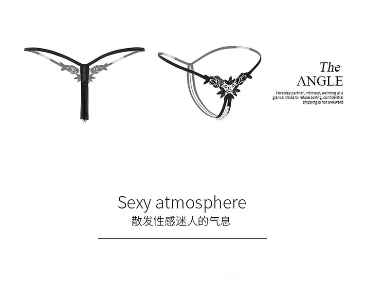 Women Lace Panties Thongs Pearl Pendant Embroidery G-String T-Back Briefs Underwear Hollow Ladies Panties Sexy Lingerie Knickers